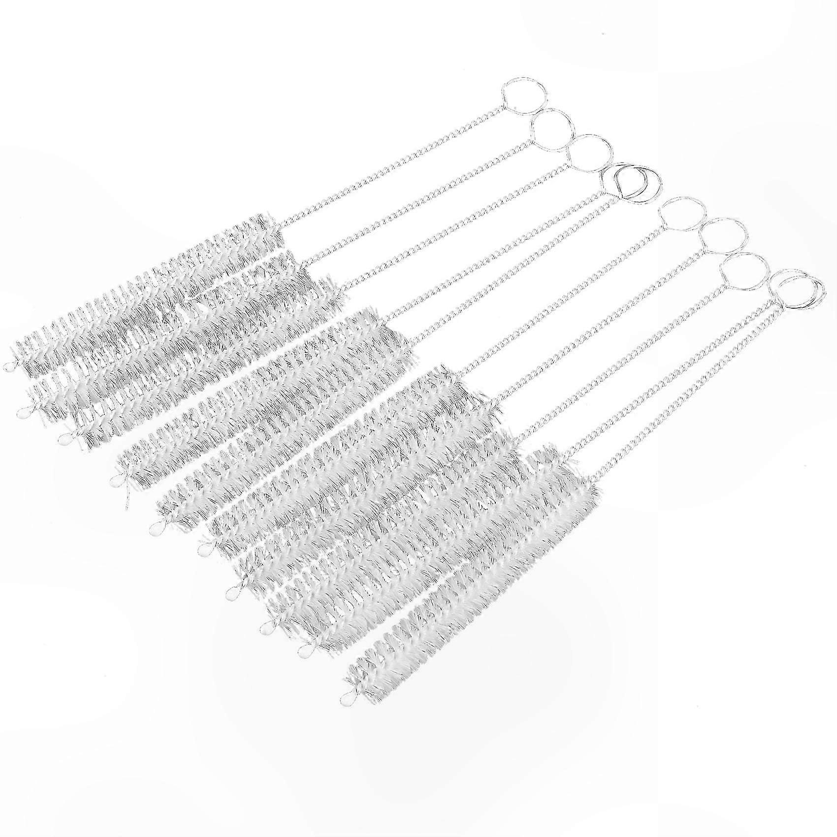 10-Pack Nylon Cleaning Brushes for 10mm Test Tubes White