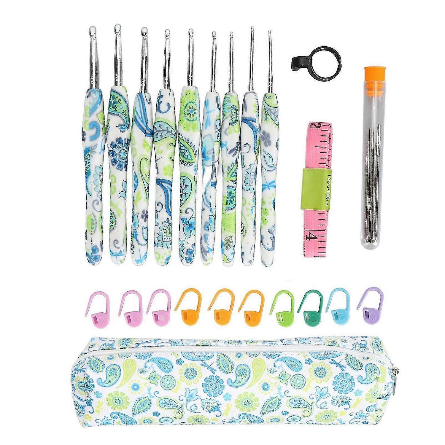 2025 أحدث طراز من خطافات الكروشيه مجموعة TPR قبضة ناعمة مقبض مريح 9 قطع