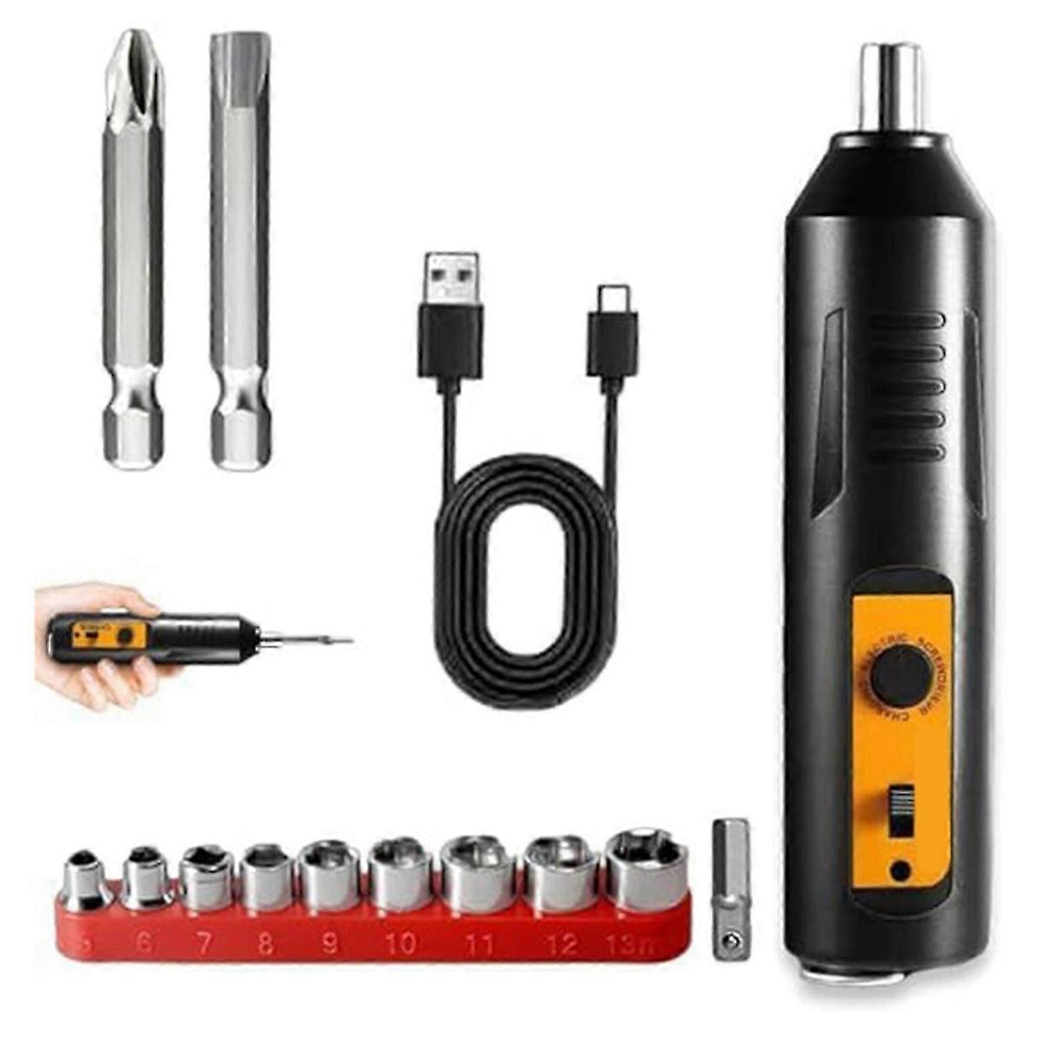 Electric Screwdriver,Automatic Home Repair Tool Kit with Led Light, A
