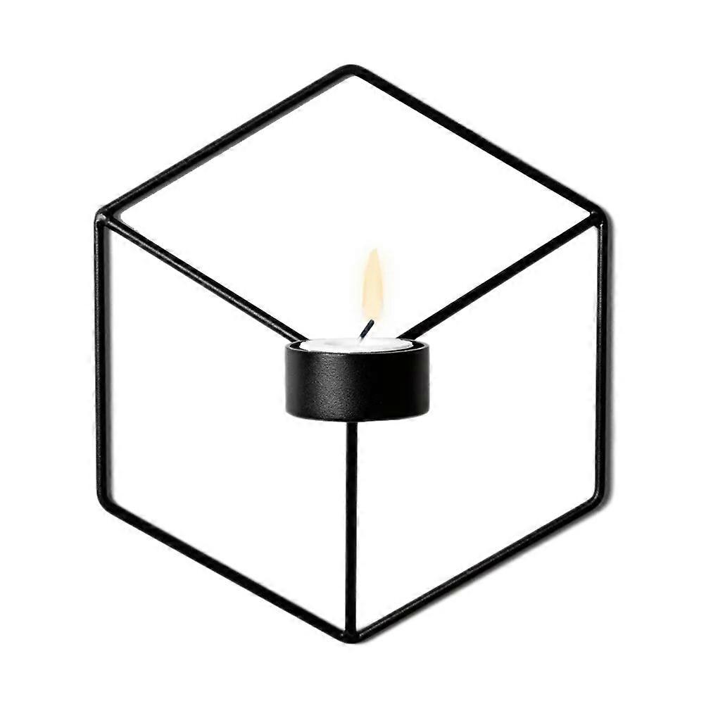 Veggmontert 3D geometrisk lysestake for flammeløs elektronisk/telys