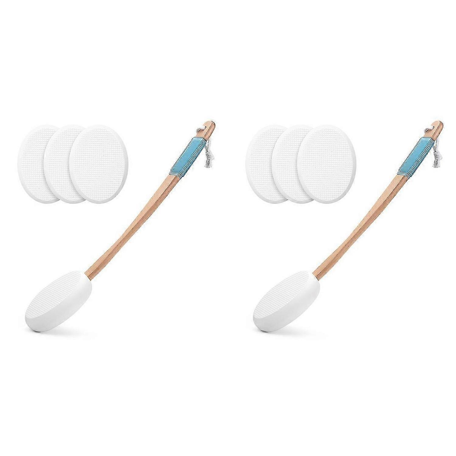 Lotion Applicator for Back, Feet, 4 Replaceable Pads, 1 Long Handle