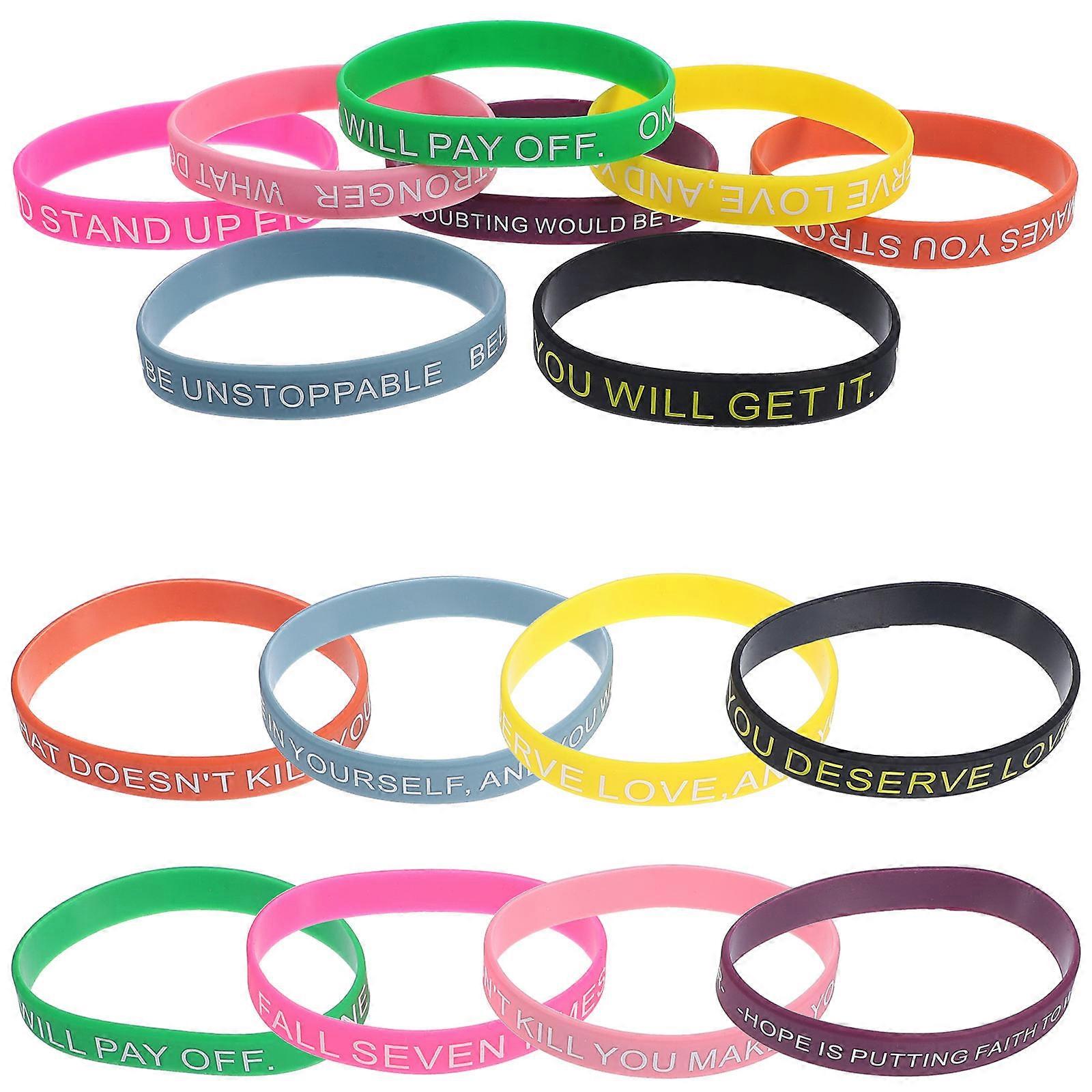 Inspirational Bracelets Silicone Bands for Positive 100Pcs Pack