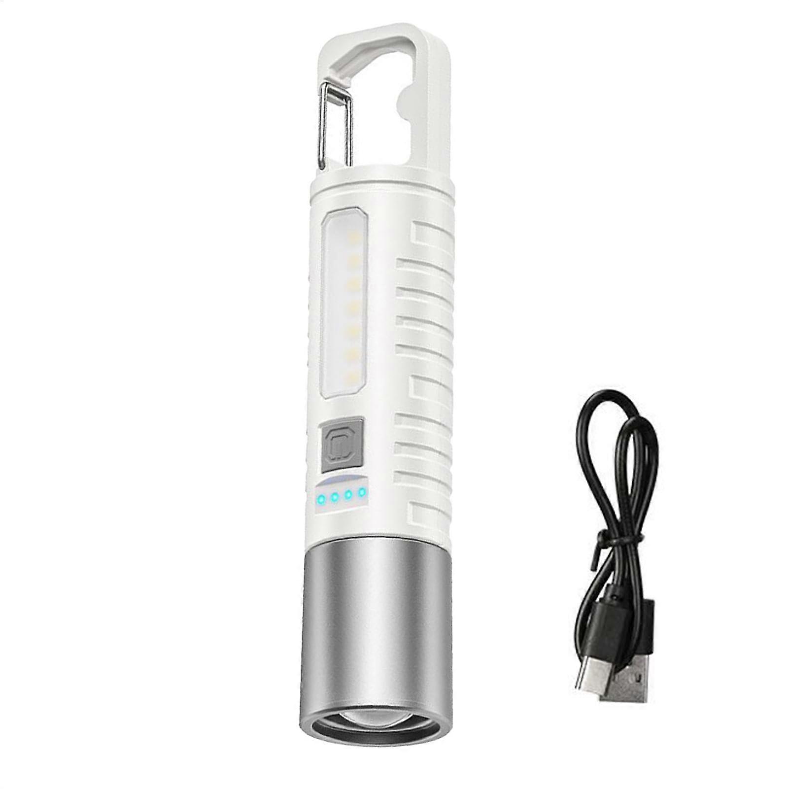 Bright Flashlight Portable Torch Lumens Waterproof Flashlight With Zoom 5 Modes Hook For Camping Emergencies