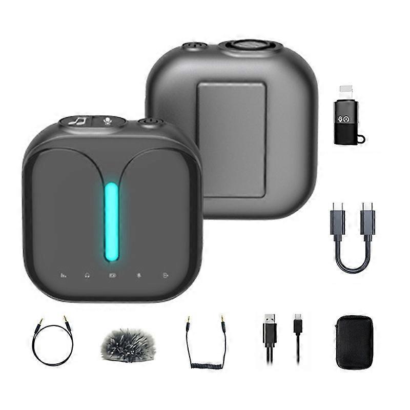 ELEBEST M18Pro Type-C Cable+Lightning Adapter Wireless Lavalier Microphone System Receiver Transmitt