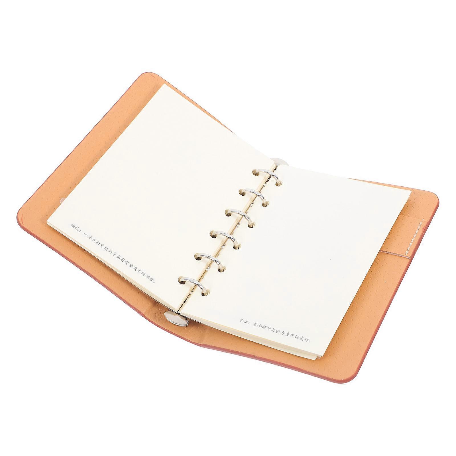 PU Notebook Notepads for Writing on 2Pcs Brown Portable Schedule Organizer