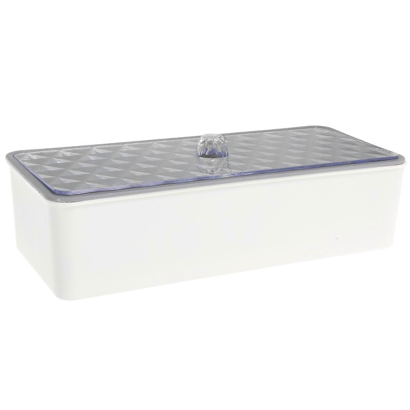 Space Saving Rectangular and Fork Container for Countertop Organization White Easy to Clean 1Set