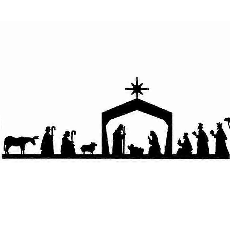 Black Metal Christmas Scene Set, Classic Tabletop Decorations, Perfect for Holiday Home Decor