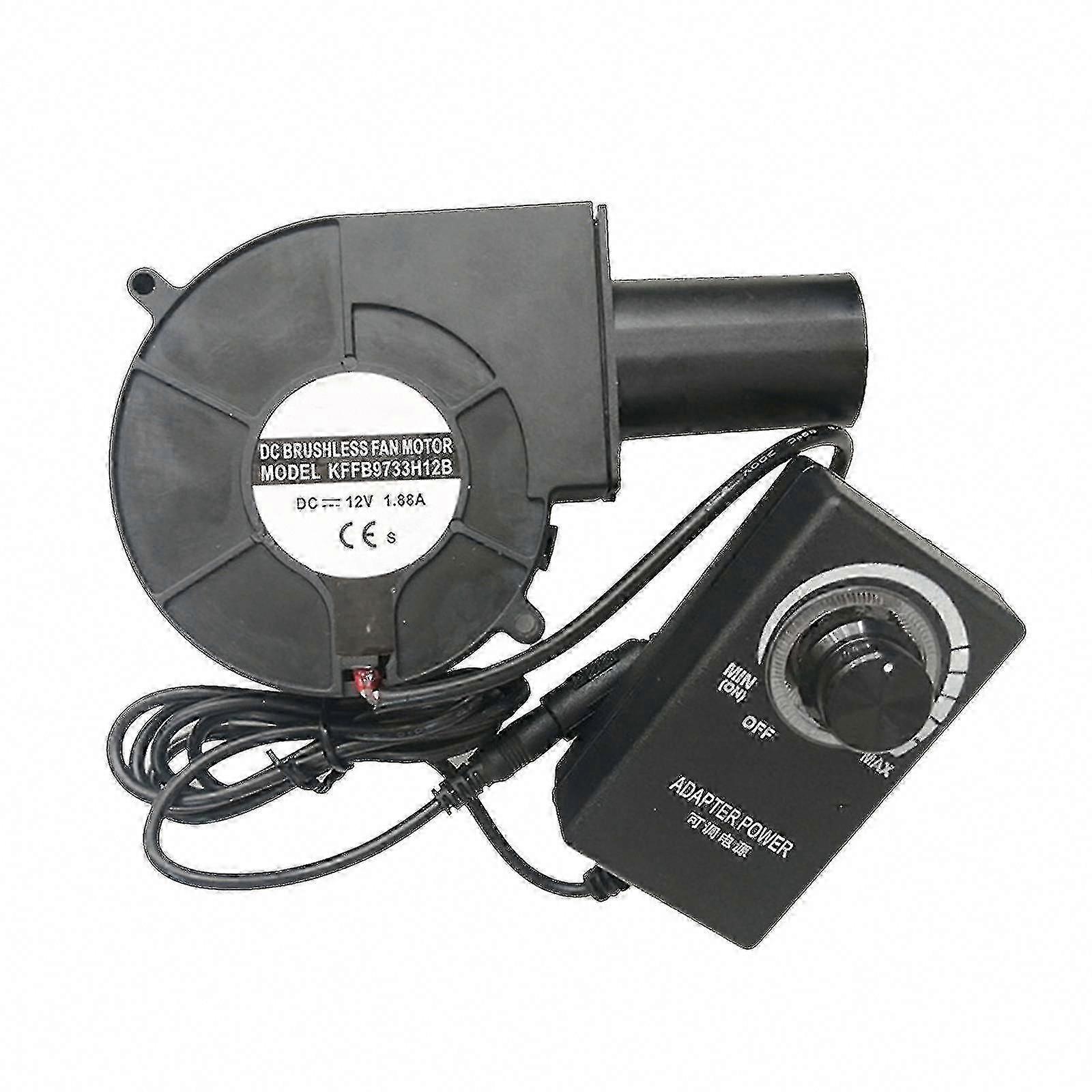 High Speed 12V DC Turbo Centrifugal Blower Fan with Variable Speed Controller for Oil Stove BBQ