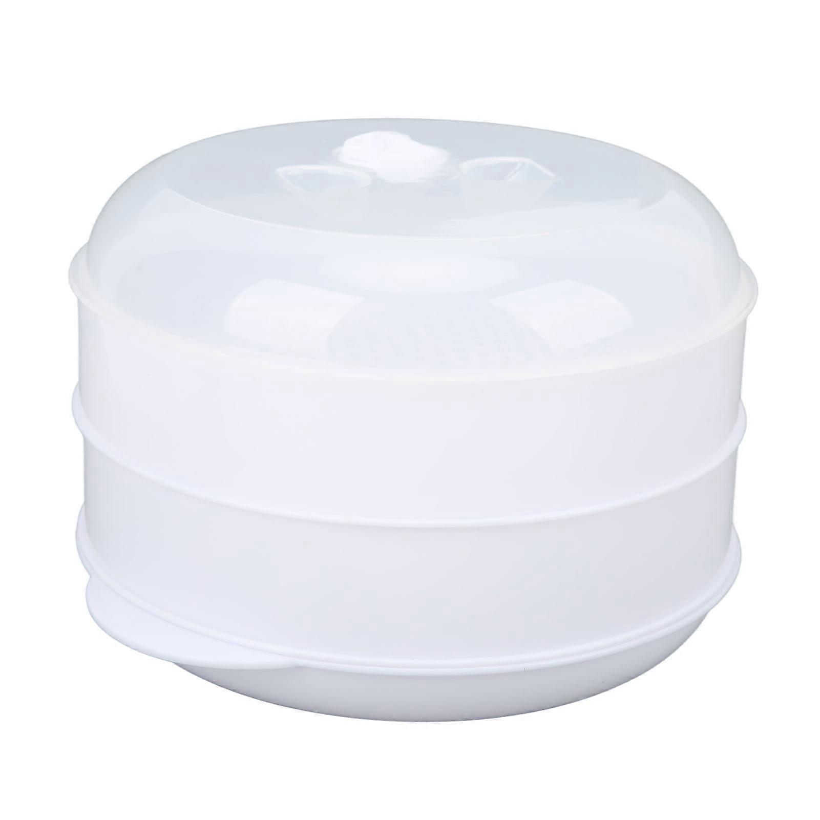 Microwave Steamer Large Double Layer 26.5x16CM Transparent Lid