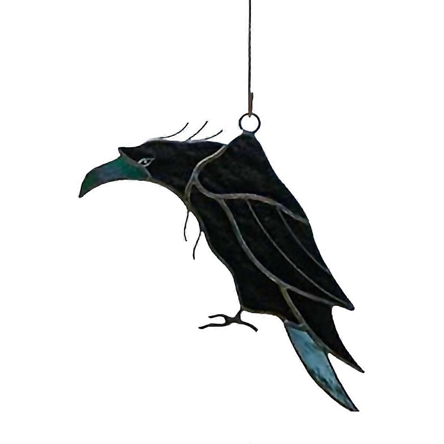 For Raven Acrylic Window Wall Decor Stained Hanging Pendant