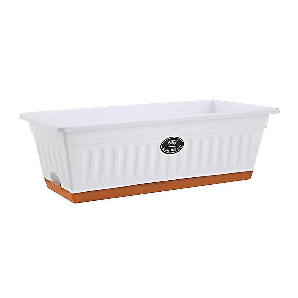 Plastic Flower Pots Rectangular Vegetables Growing Planting Planter Balcony
