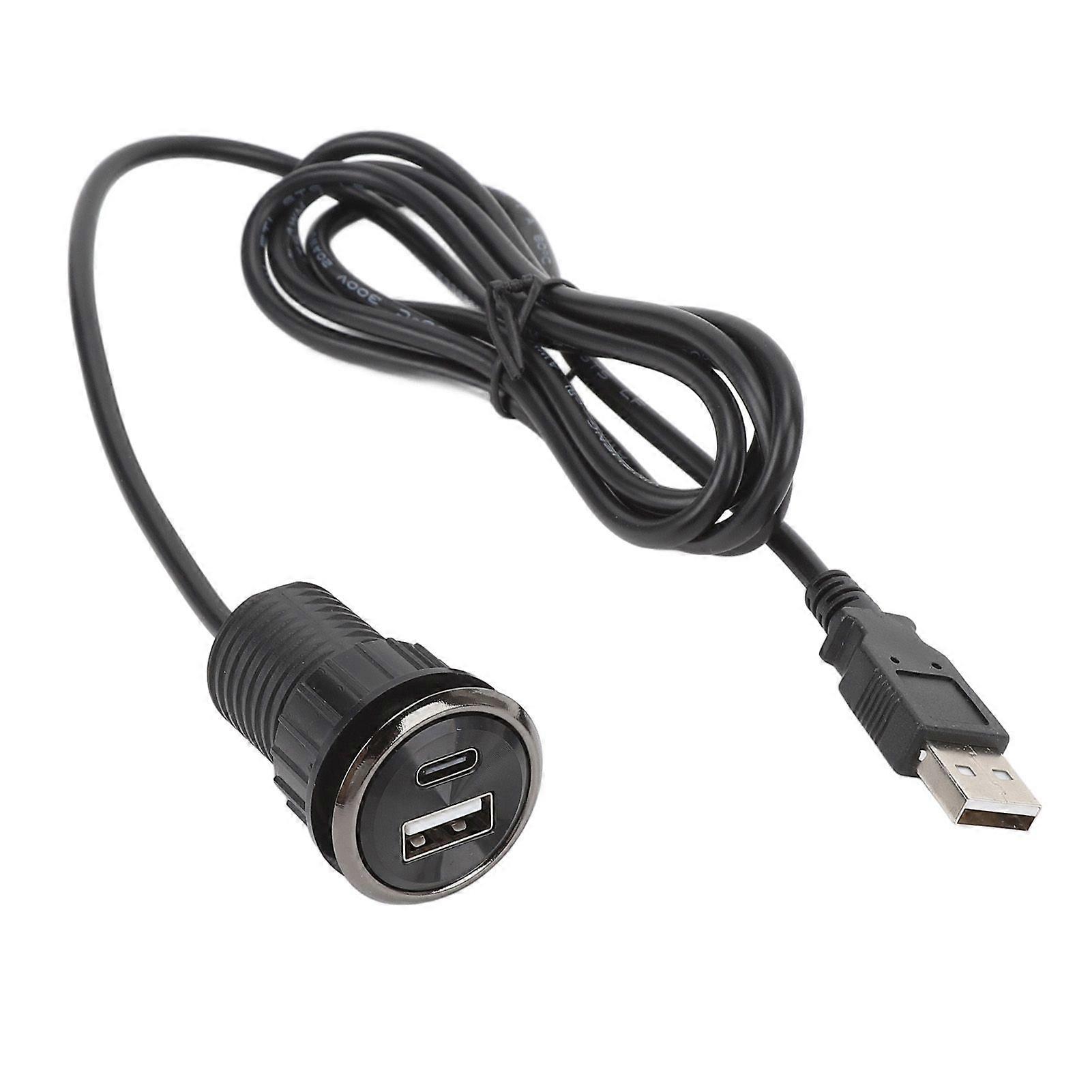 Desktop Power Grommet Small Hidden Flush Mount Power Strip Socket with 2 USB Charging Ports for Office Conference Table