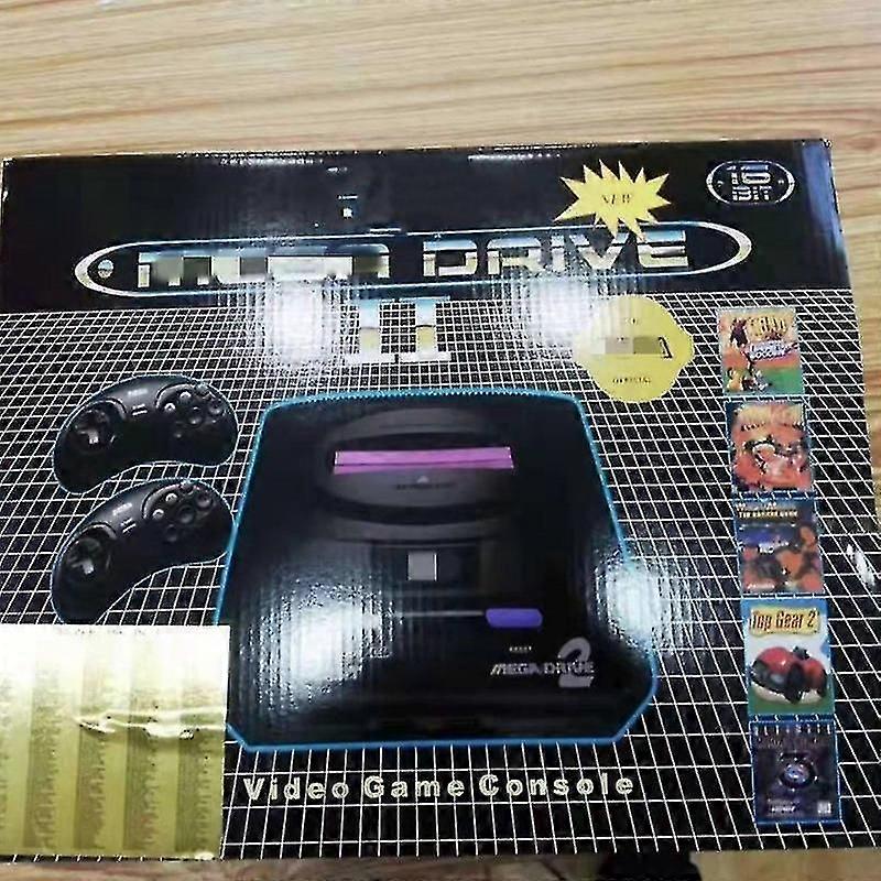 Exquisite 16-bit Sega MD Console with 368 Built-in Games, Red and White Dual-handle Retro Gaming System