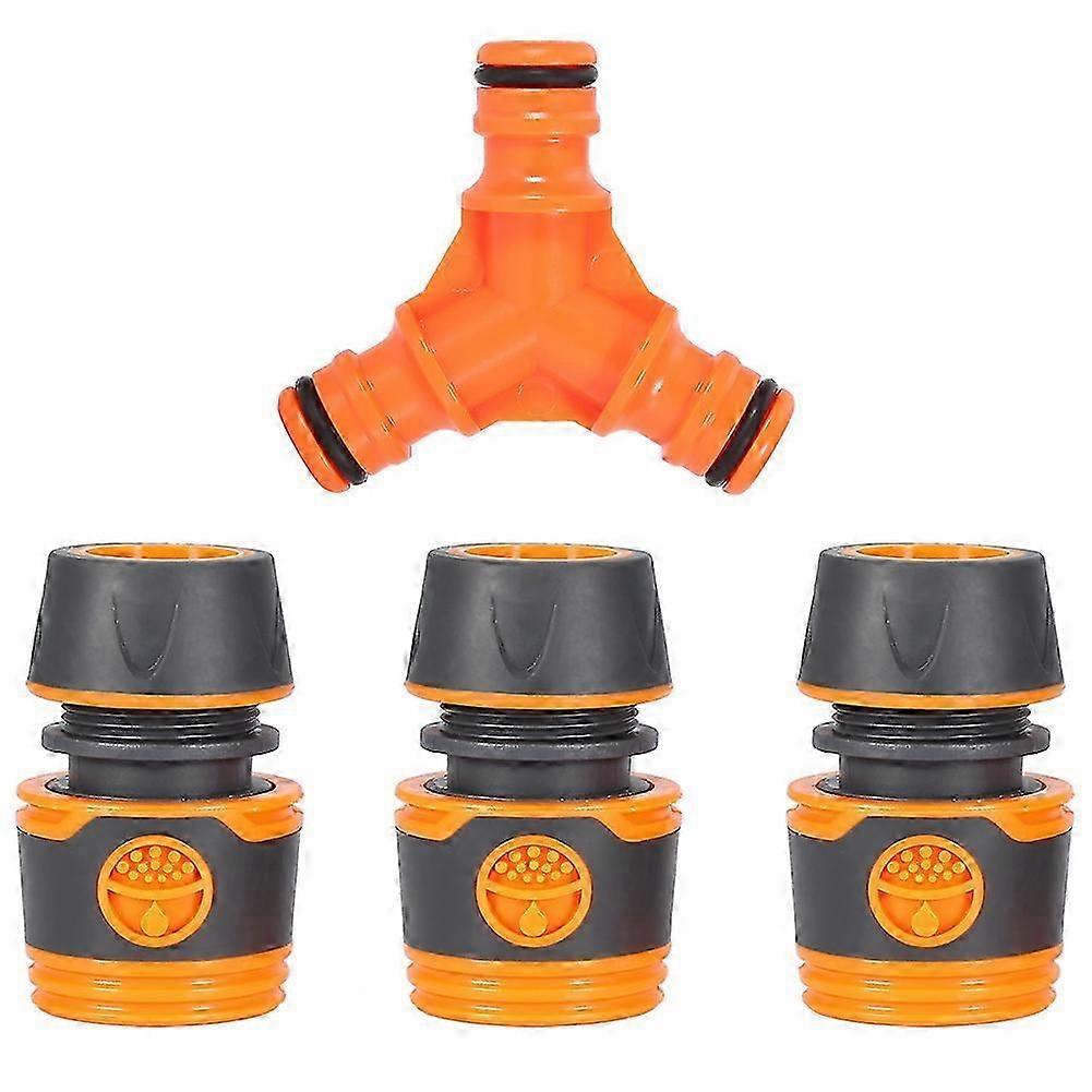 Y shaped 3 Way Hose Connector Splitter Garden Water Splitter 3 way 3 Rubberized G1/2 Connectors