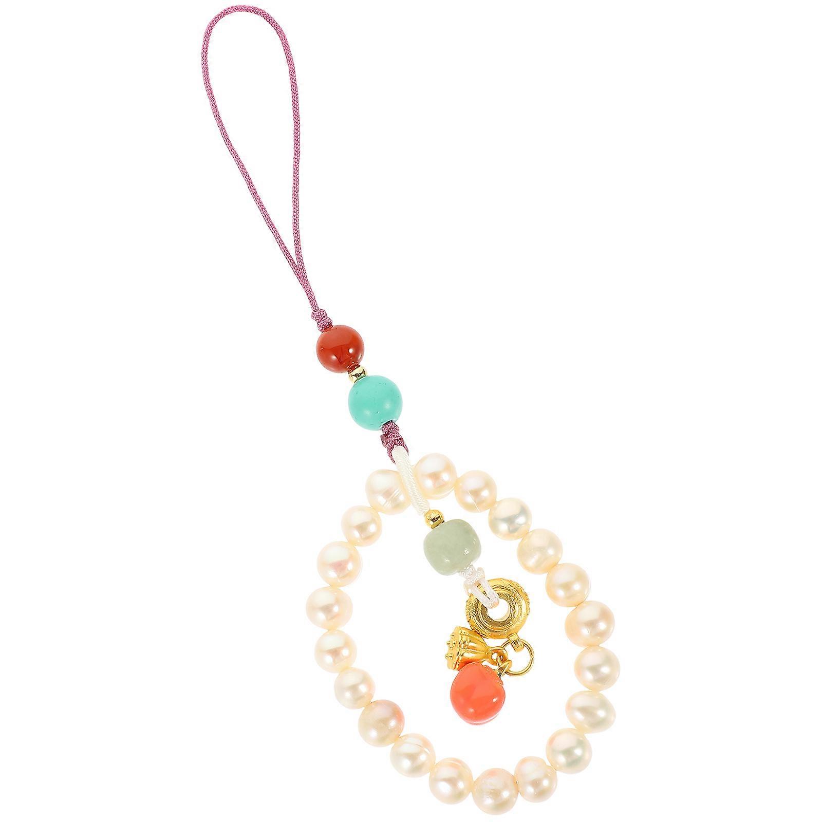 3Pcs Pearl Phone Strap Camera Strap for Hanging with Rope
