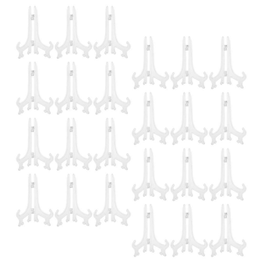 Plastic Easel Plate Holder for Display Use 96Pcs Transparent Set