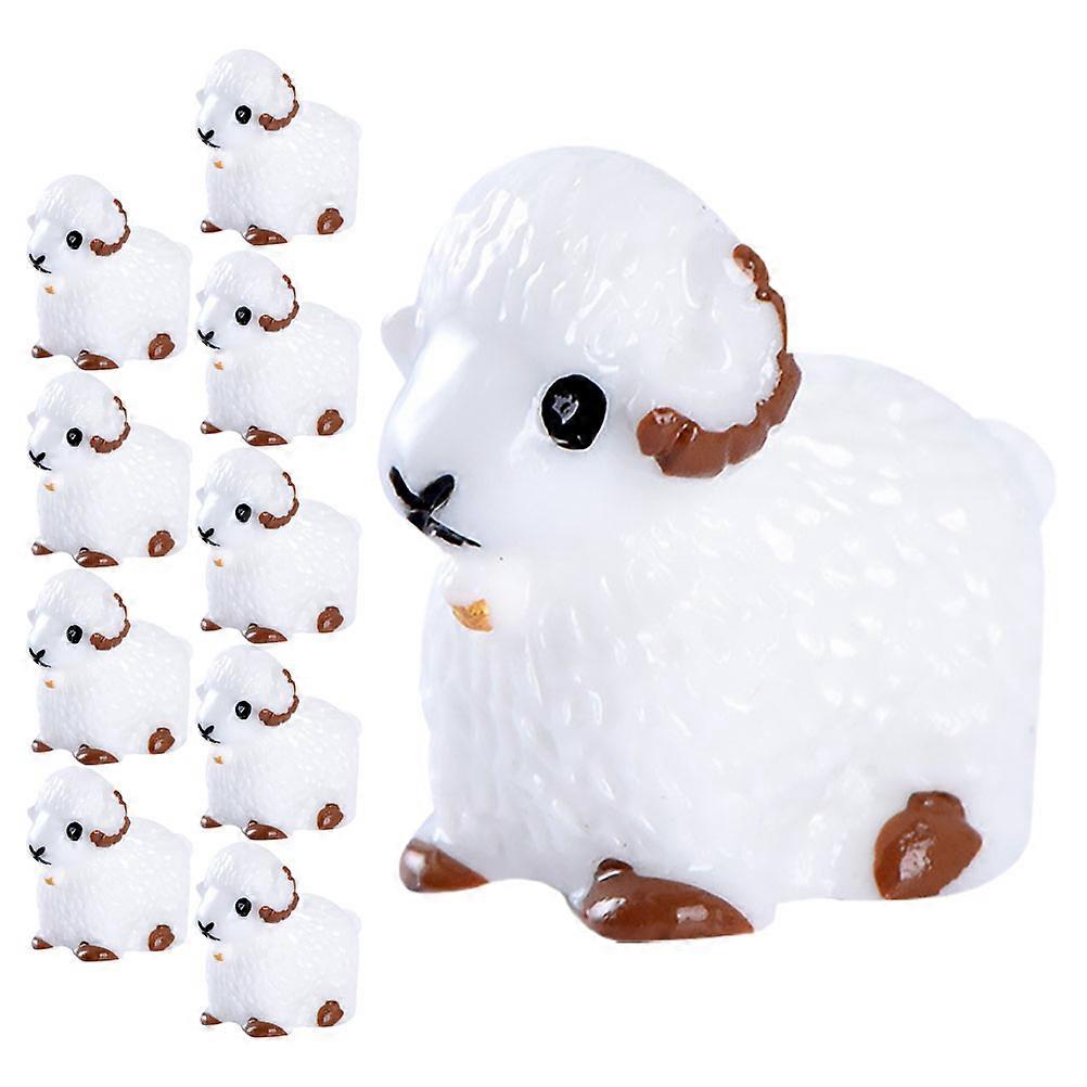 Mini Resin Sheep Models for Decor 50Pcs White Tiny Sheep Ornaments