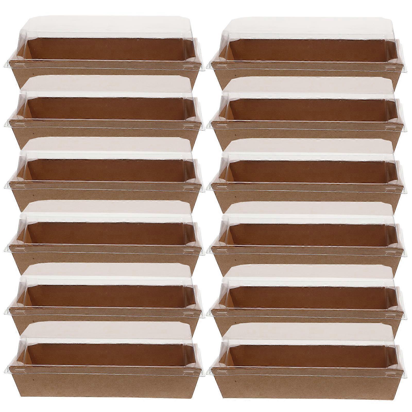 Rectangle Food Boxes Swiss Roll Cake Box Family Members Certified Polyester Coating 50Set