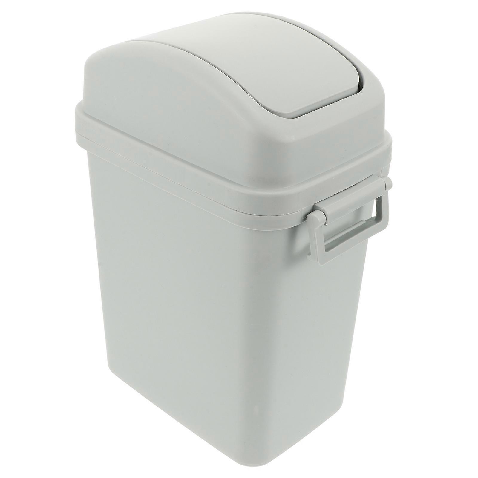 Thicken Trash Can European Style Swing Lid Garbage Can Ideal For Bathroom Organization Sky-Blue Plastic Material 1Pcs