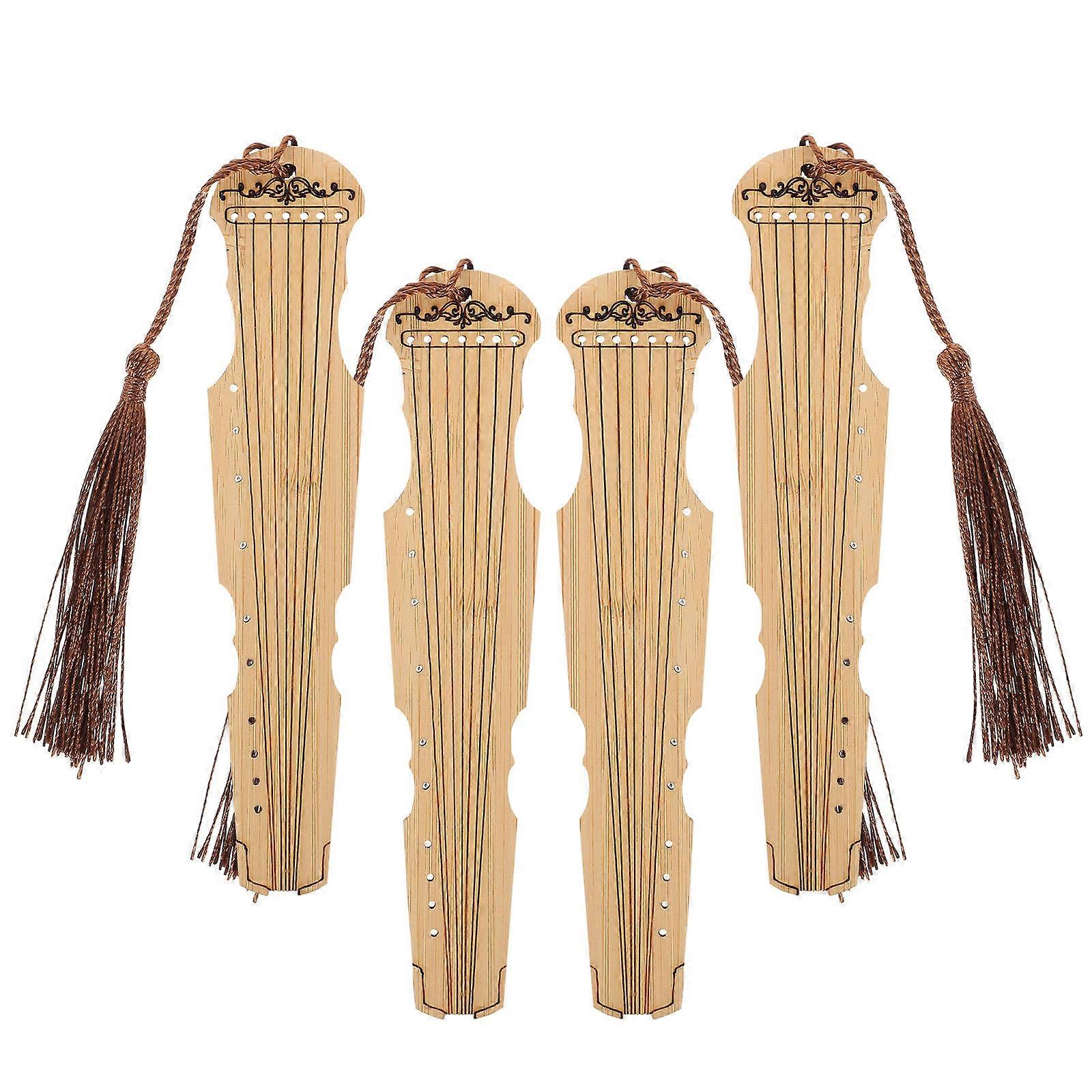 Guqin Bamboo Bookmarks for Decoration Use 12Pcs Brown Book Page Markers