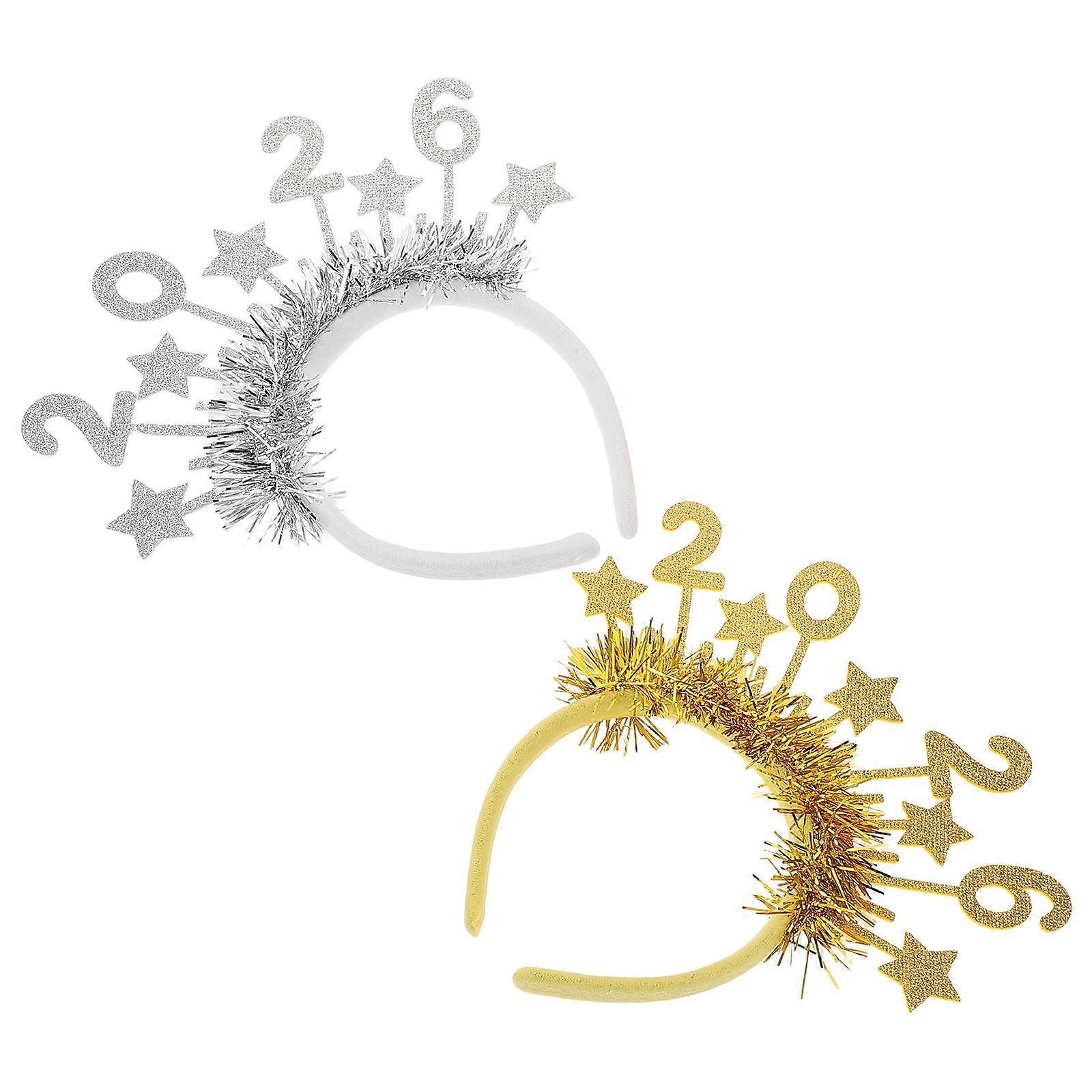 New Year Headband Accessories for Party 10Pcs Sparkly Star Design