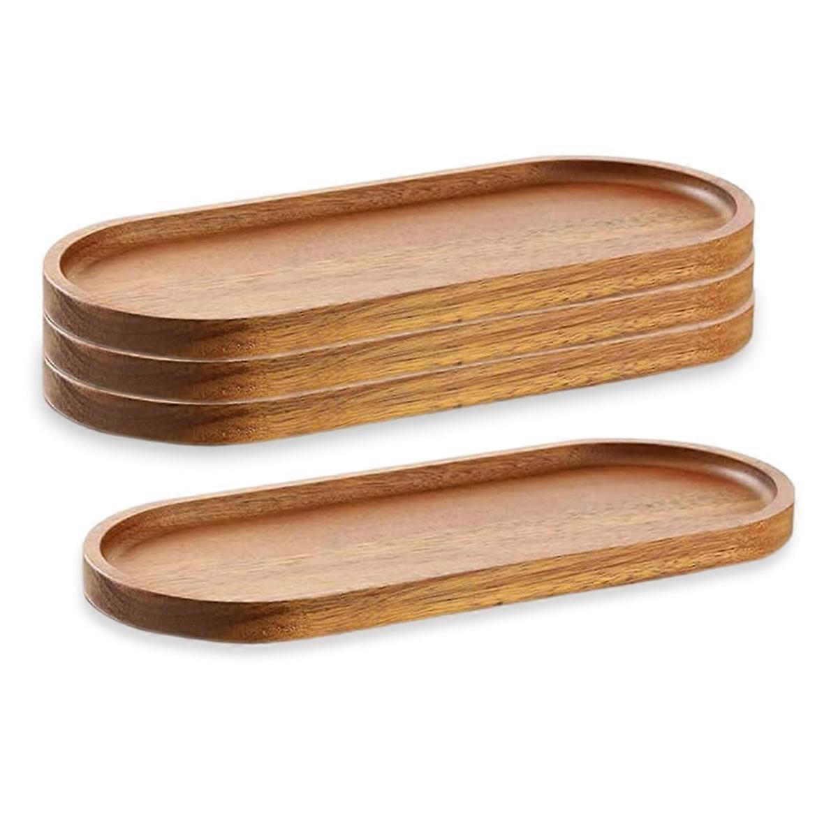 4Pack Wood Serving Trays 11.5x4Inch