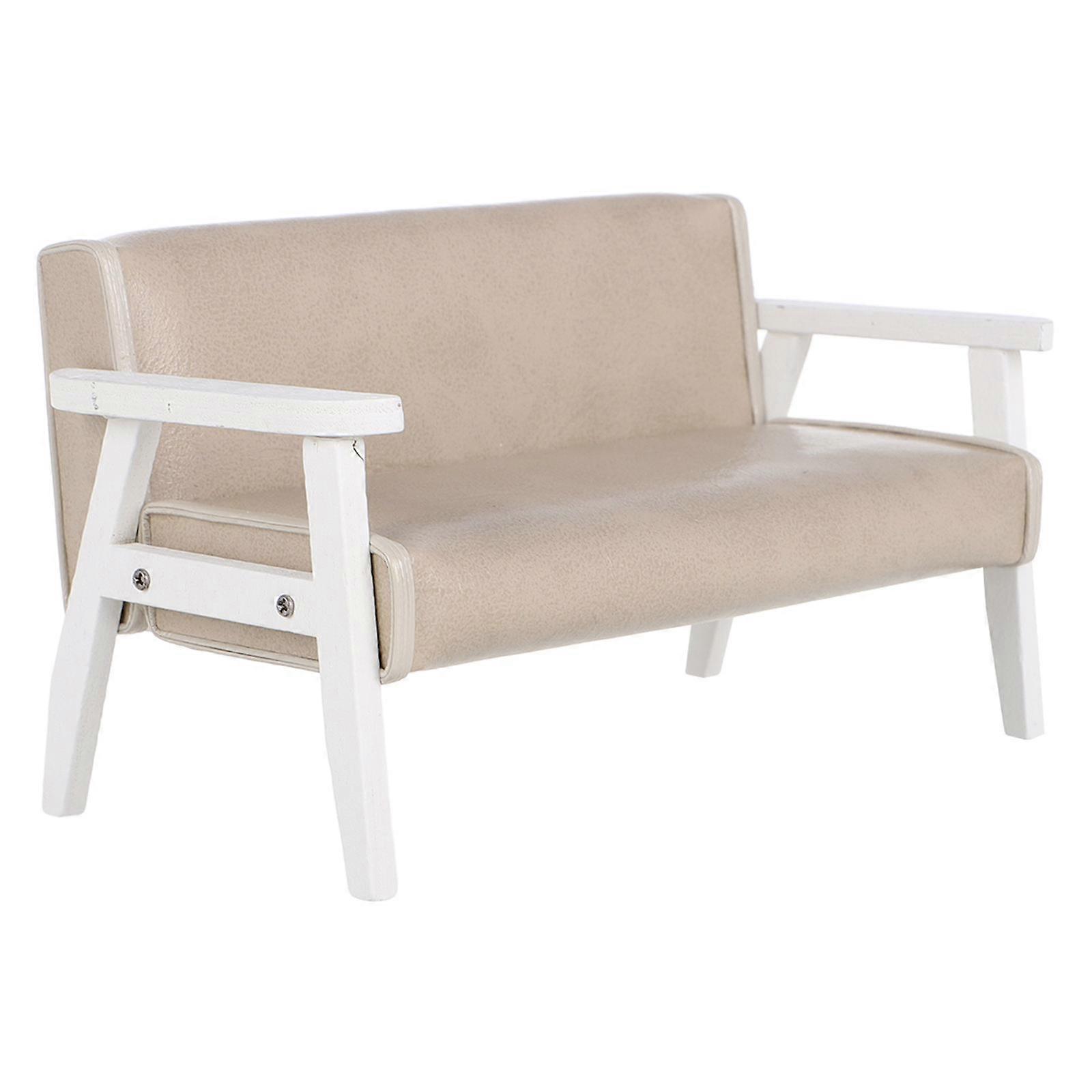 Miniature Dollhouse Sofa Chair For Collectors And DIY Enthusiasts In Light Grey Color With Craftsmanship 3Pcs