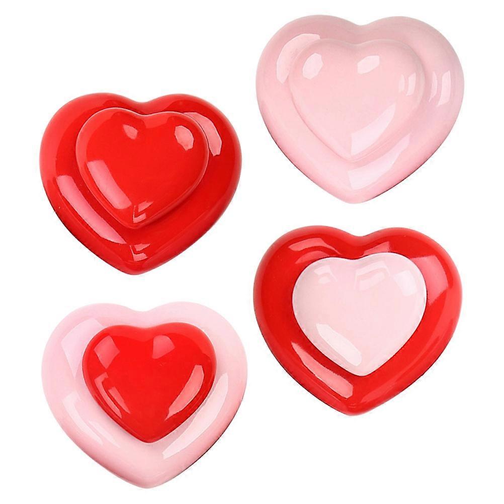 Heart Ceramic Jar for Cosmetic Storage 4Pcs Ceramic Balm Containers