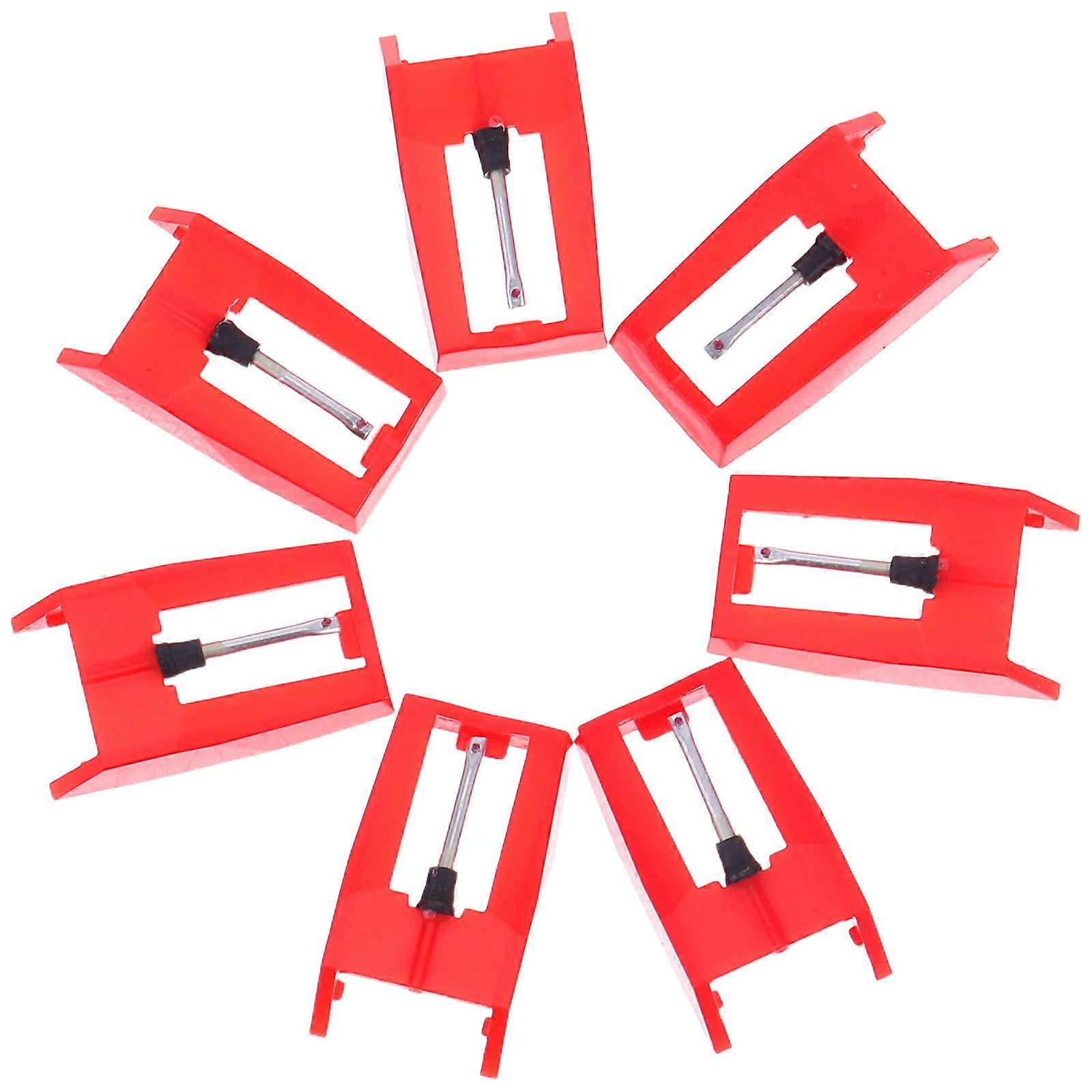 Record Player Phonograph Needle 7Pcs With Noise Reduction For Music Lovers High Precision Engineering Red Plastic