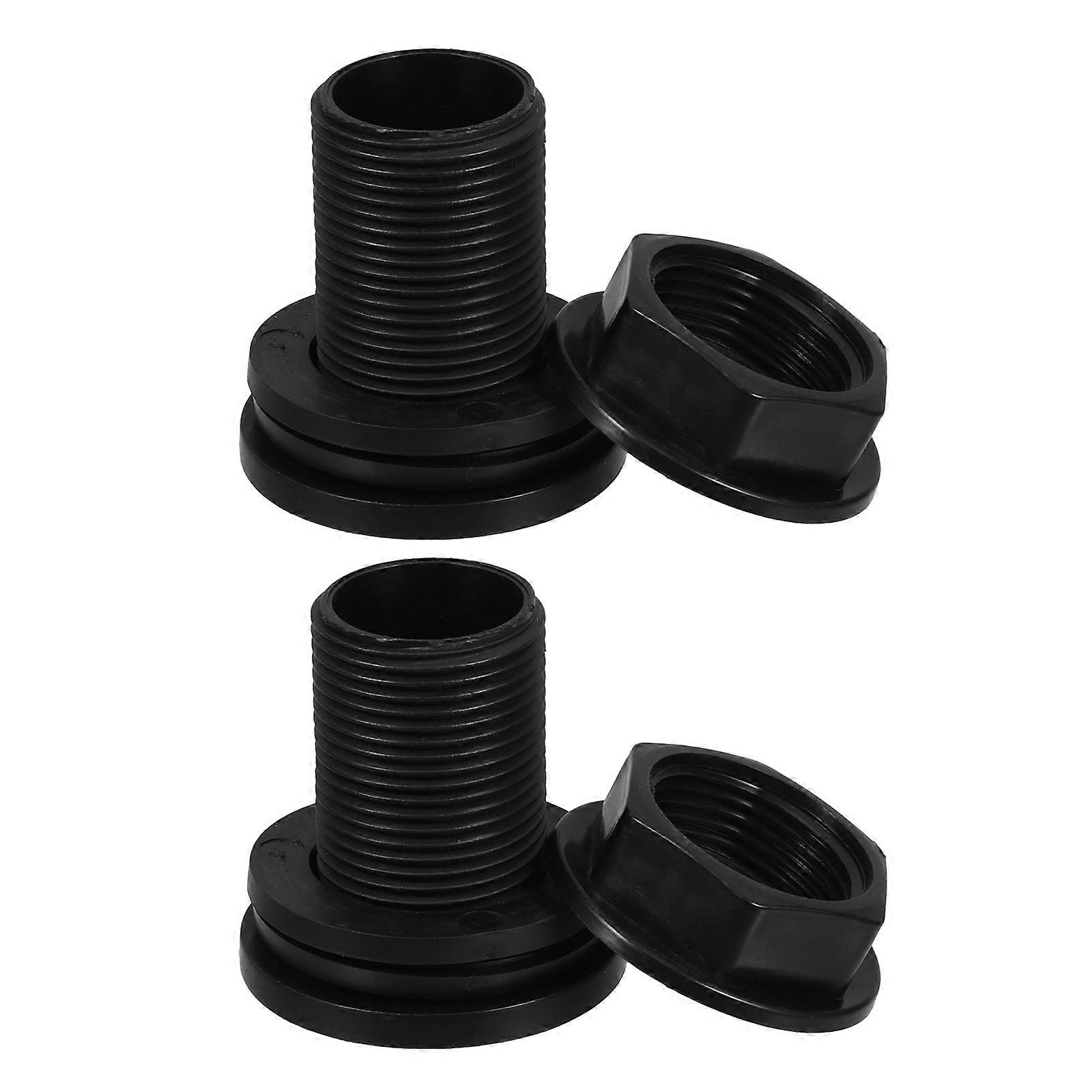 Rain Barrel Connector Fitting for Tube 4Pcs Black PVC