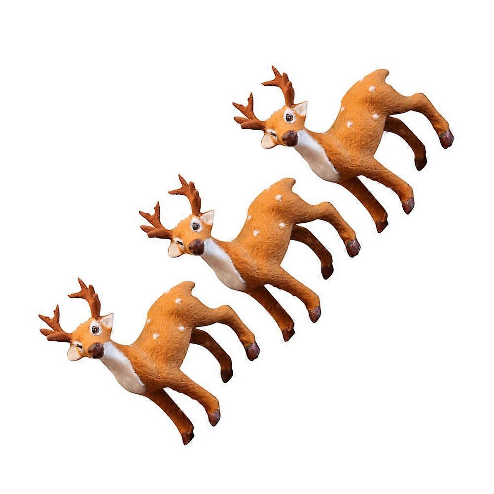 קישוט איילים קטיפה לחג המולד עבור 3 יחידות אביזרי סימולציה