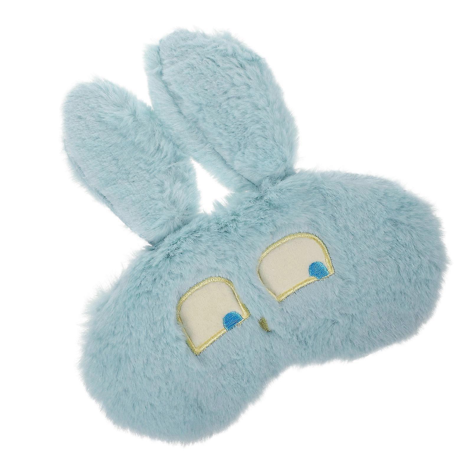 Sleeping Eye Mask Plush Cover for Sleep Use 2Pcs Blue Cartoon Edition