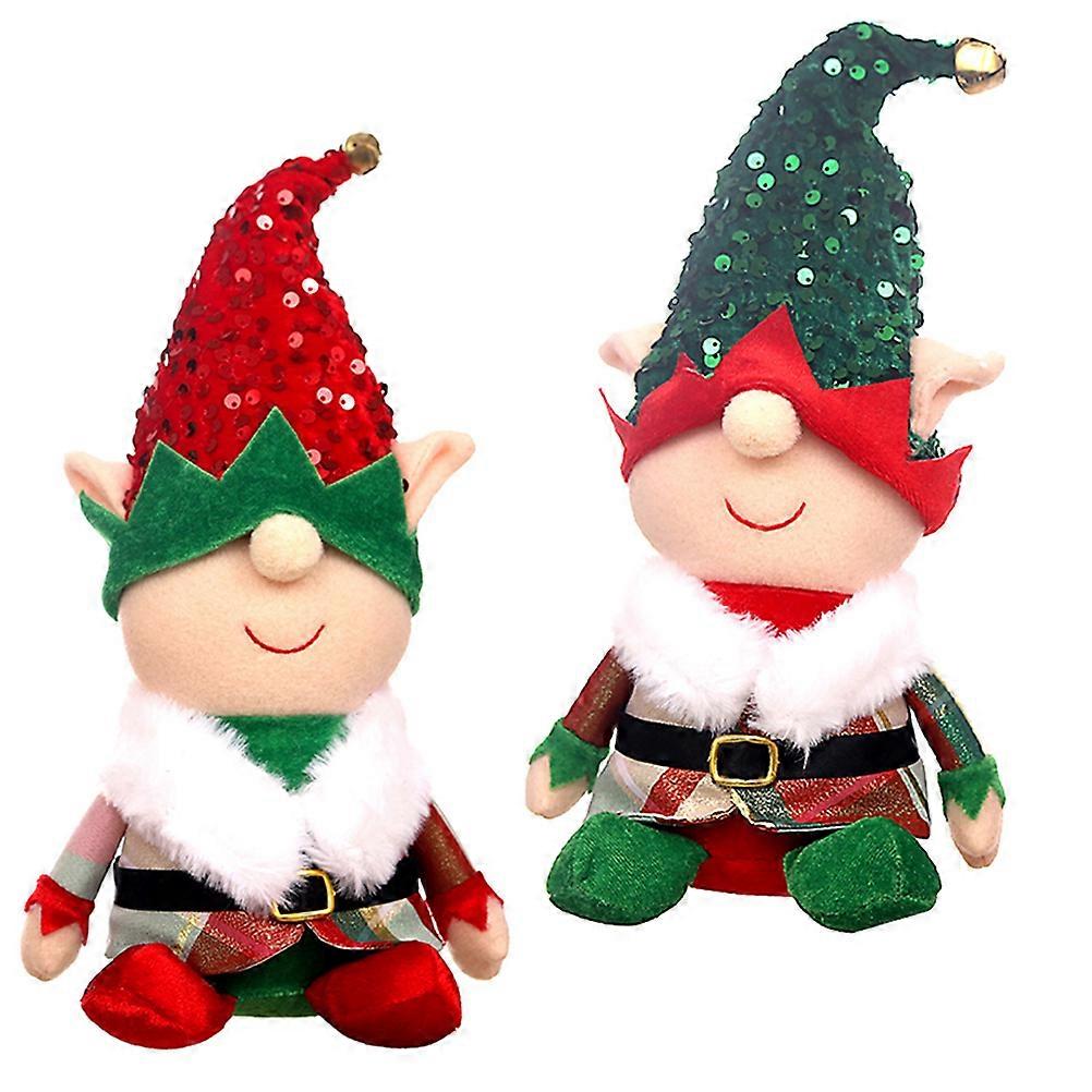 Christmas Doll Decoration for Desktop with 10Pcs Elf Plush Dolls