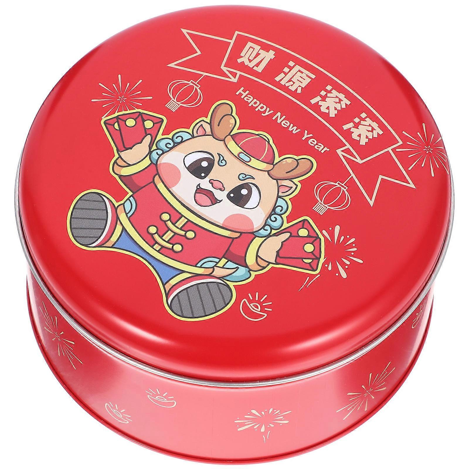 5Pcs Wedding Tinplate Cookie Tin for Storage Red Candy Treat Container