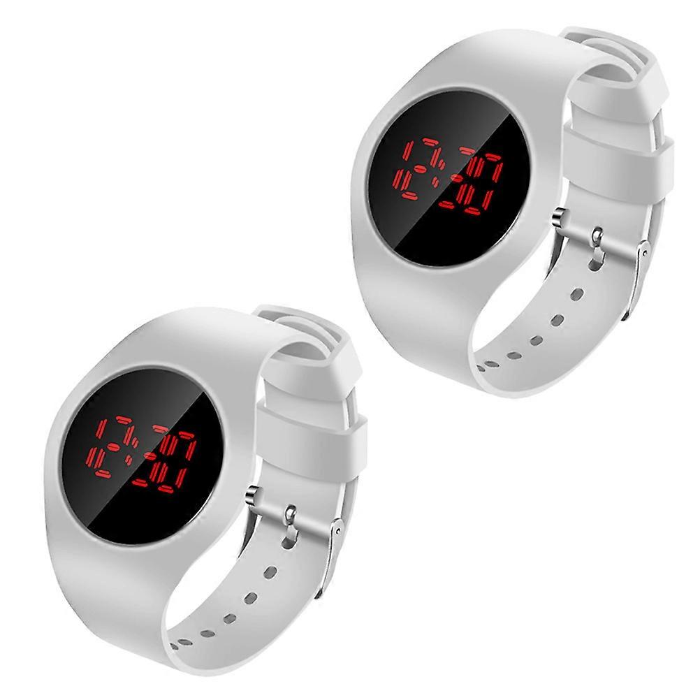 Kids Digital Watch 2Pcs LED Wristwatch Ideal For Everyday Use Crafted In Simple Fashion Design With Digital Display