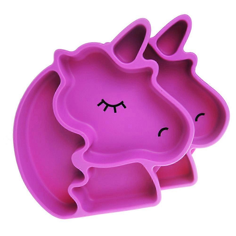 Childrens Plate Toddler Plates Tableware Cartoon Design Safe For Toddlers Silicone 6.9×7×1.1In Non-Skid 1Set