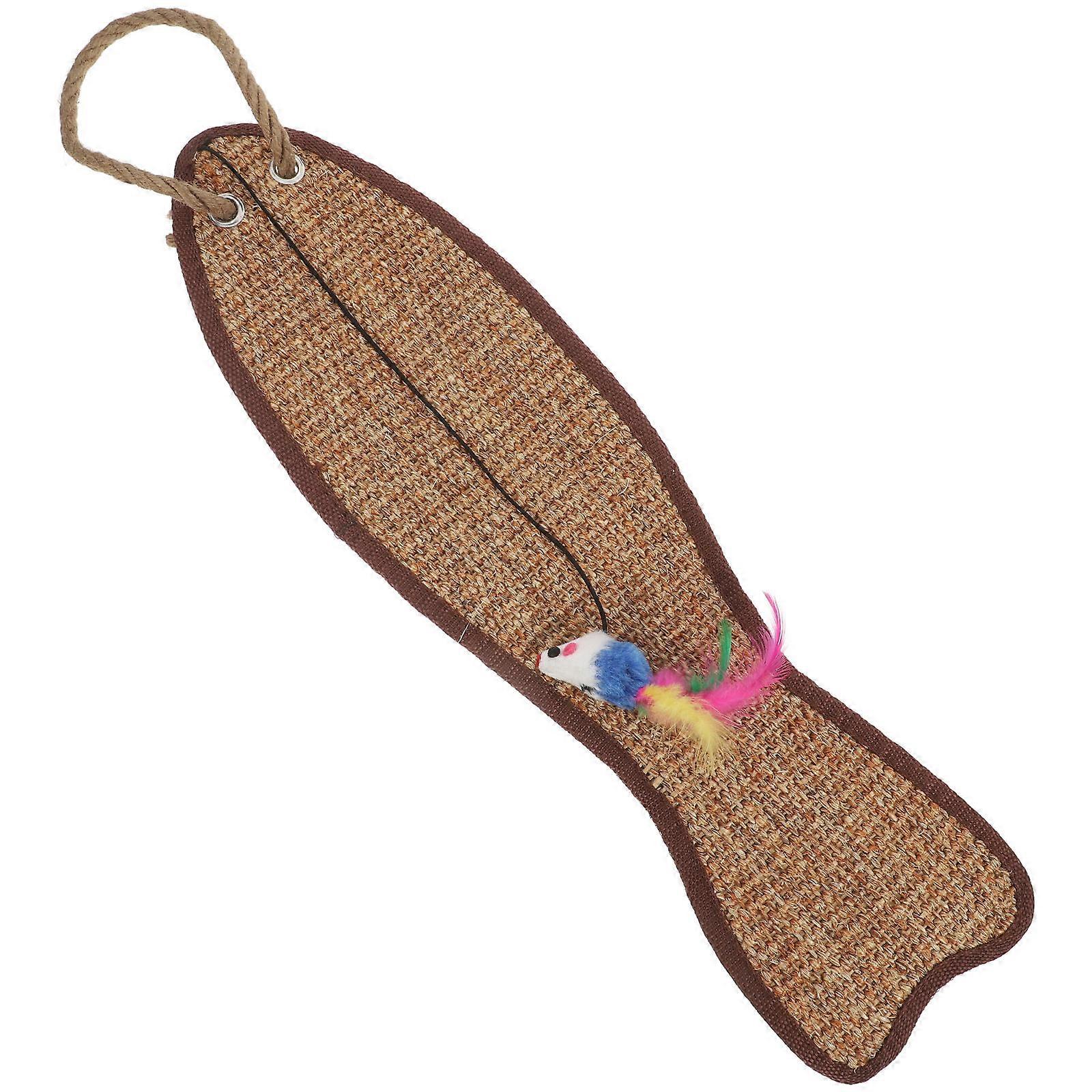 Cat Scratching Pad Protective Fish Shaped Sisal Pad for Cat Playing 1Pcs