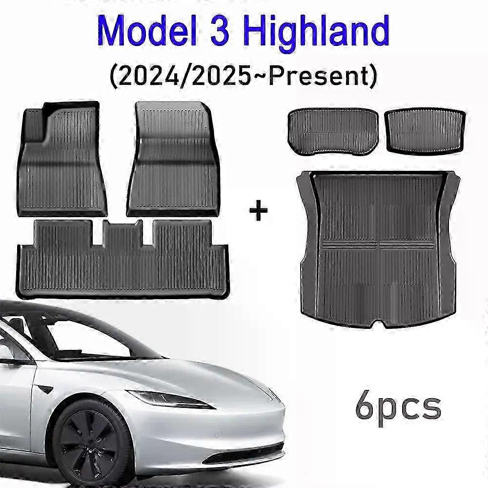 Floor Mats for Tesla New Model Y Juniper Launch Model 3 Highland Trunk Mat Carpets Protector Non-slip Floormat Car Accessories 26s