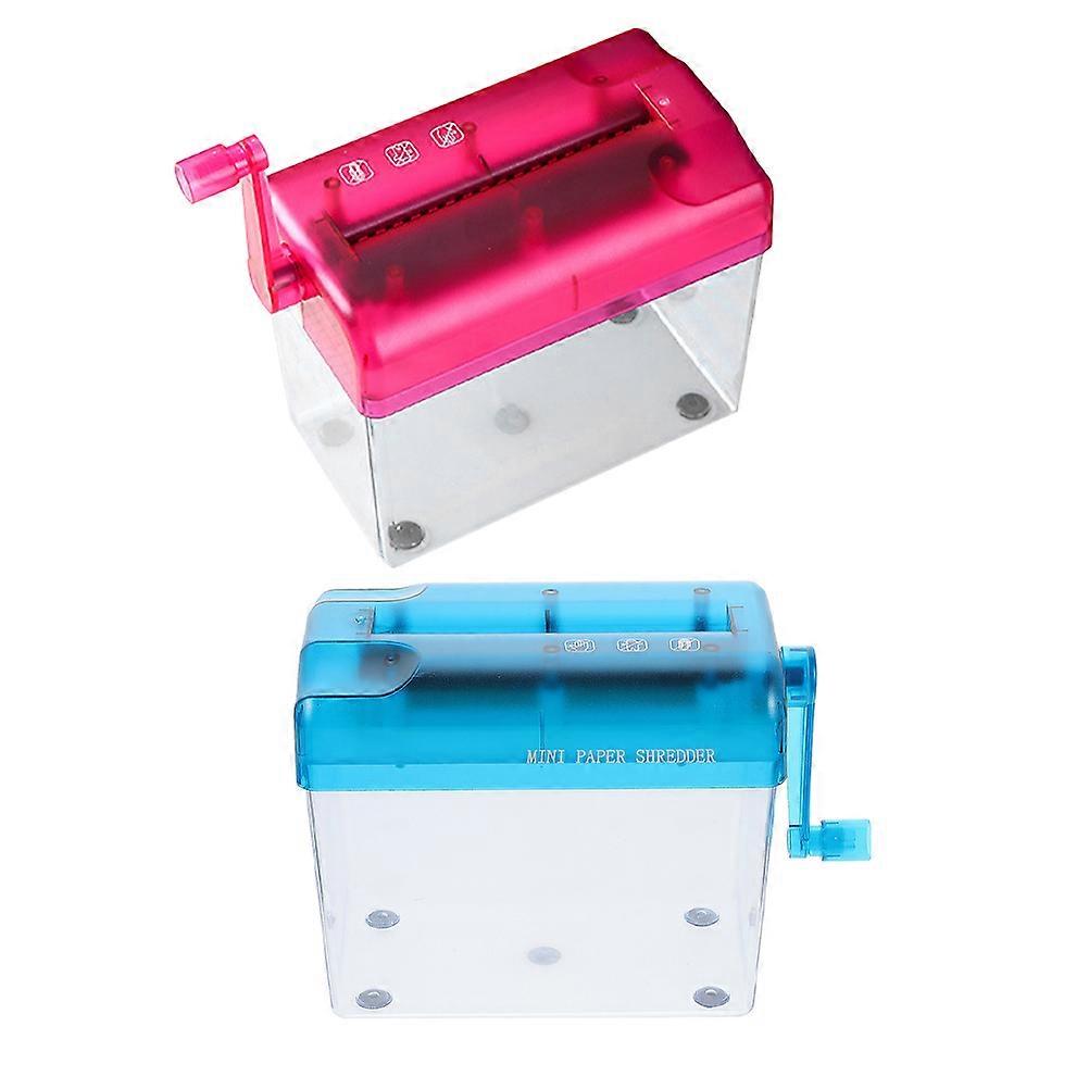 Manual Shredder Paper Shredder Portable Desktop Paper Cutting Device Multi Plastic and Metal for Home Office 2Pcs