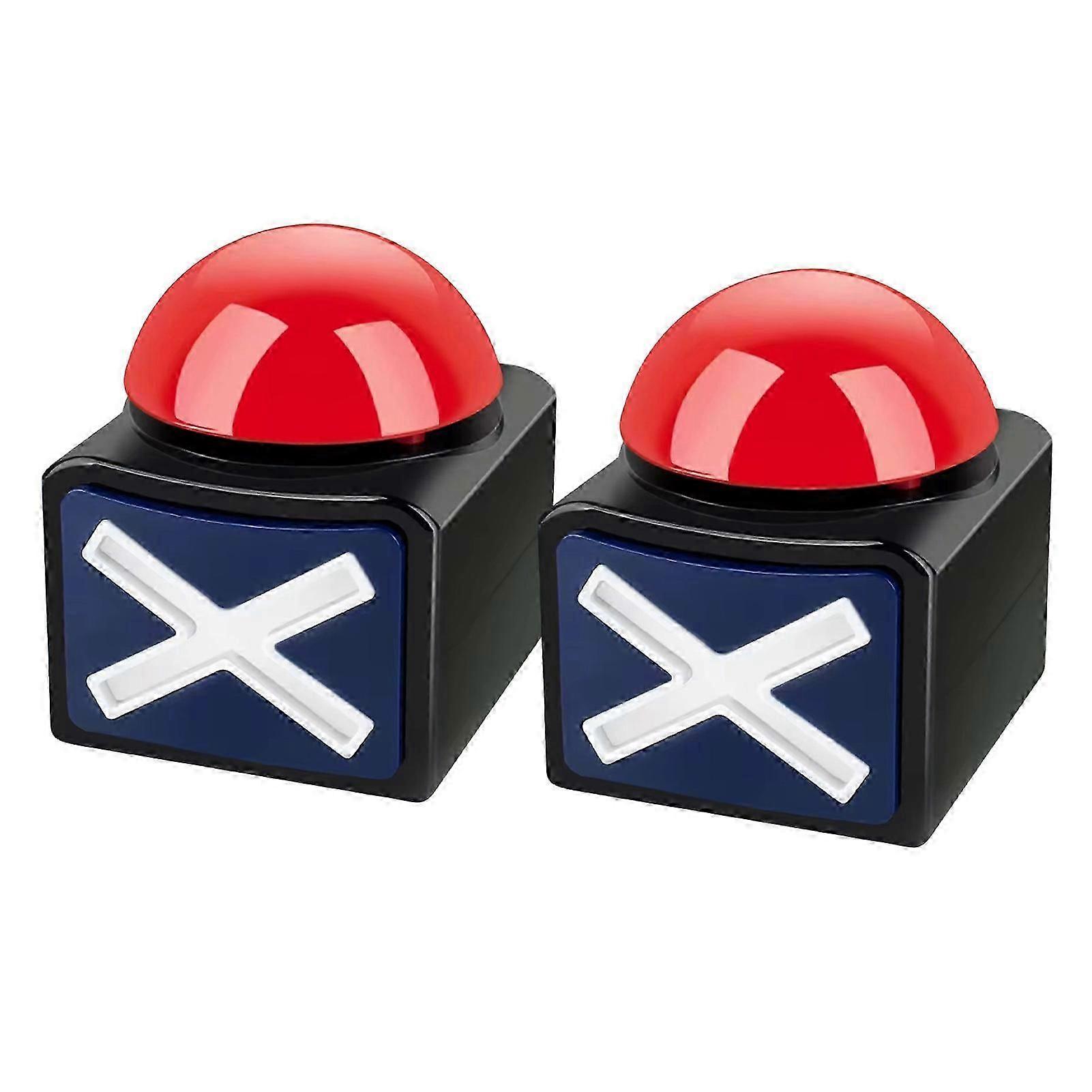 Game Buzzer With Light & Alarm Sound - Answer Button Box for Game Show, Party Contest Prop Toy, Trivia Quiz Got Talent for Family Feud