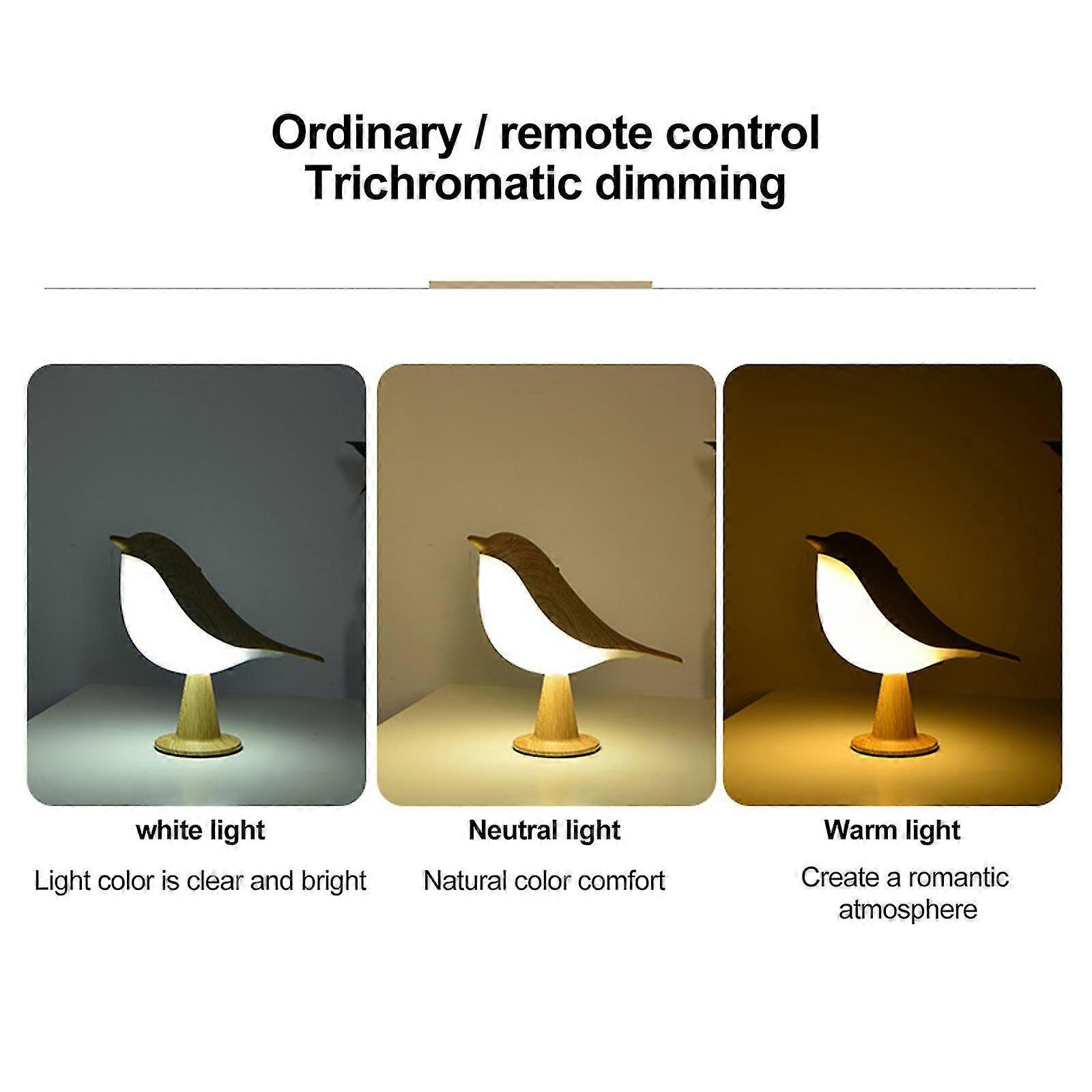 Magpie Bedside Bird Night Light Three-color Touch Smart Charging Atmosphere Table Lamp
