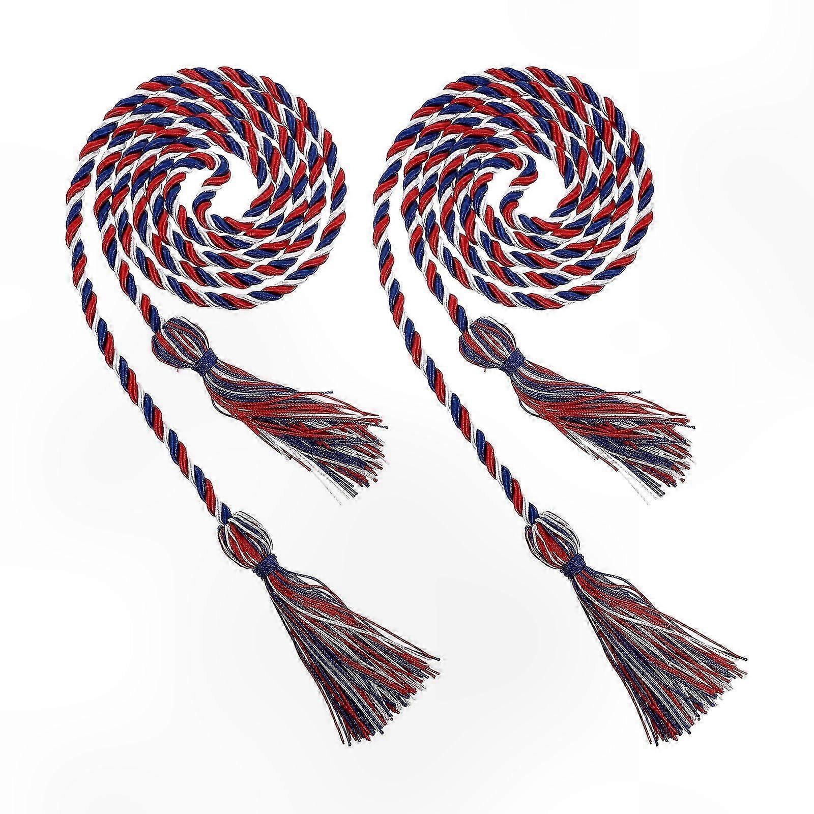 Honor Rope Red Graduation Tassel for Decor 2Pcs Durable Polyester Material
