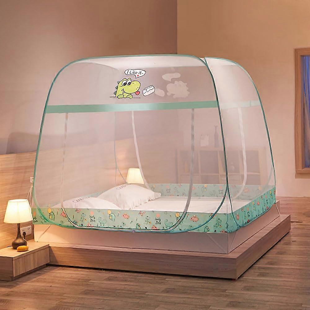 Mosquito Net Bed Canopy Pop Up Foldable DoubleDoor Portable Travel Net Easy Setup Bottom AntiMosquito Barrier for Bed