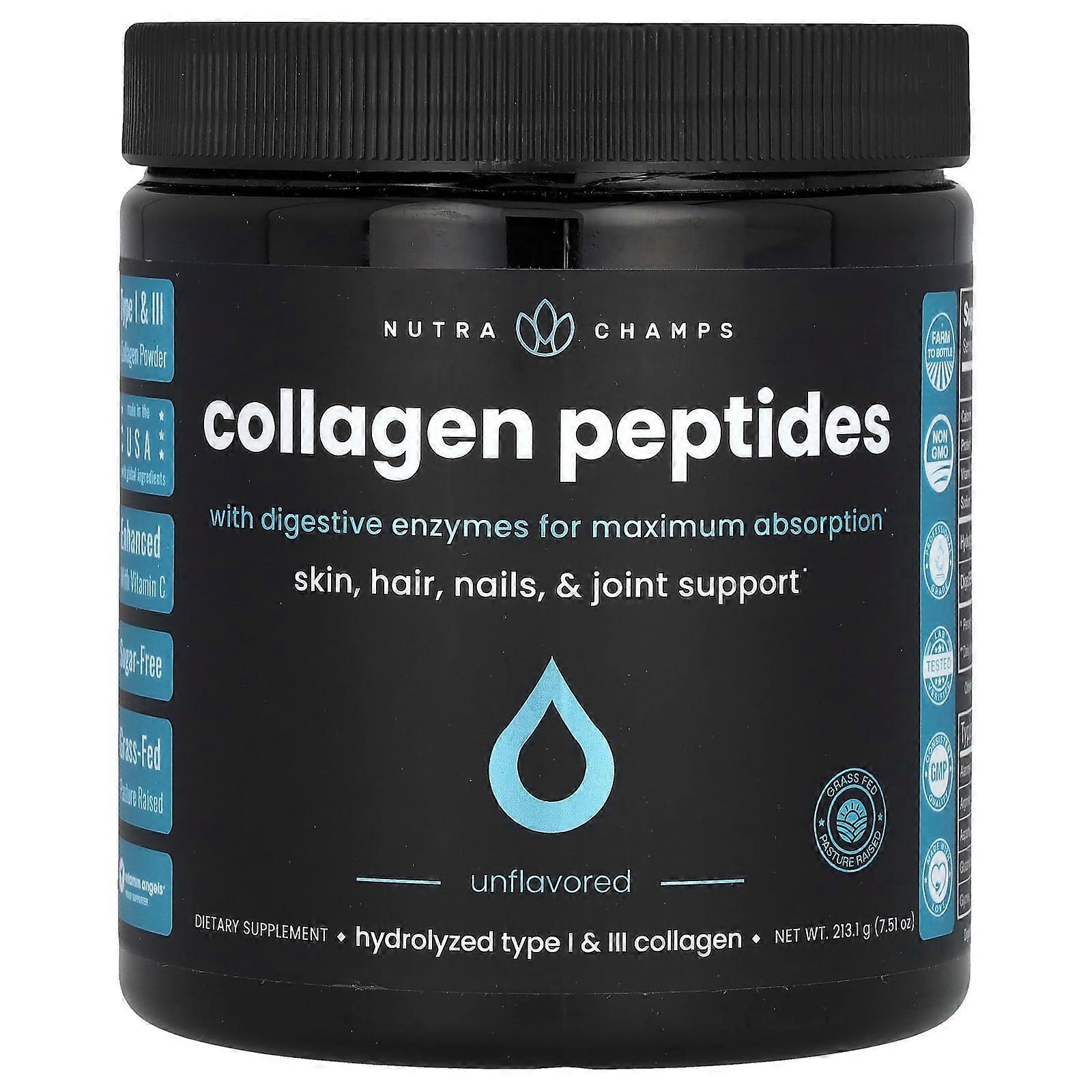 Collagen Peptides with Digestive Enzymes for Maximum Absorption, Unflavored, 7.51 oz (213.1 g)