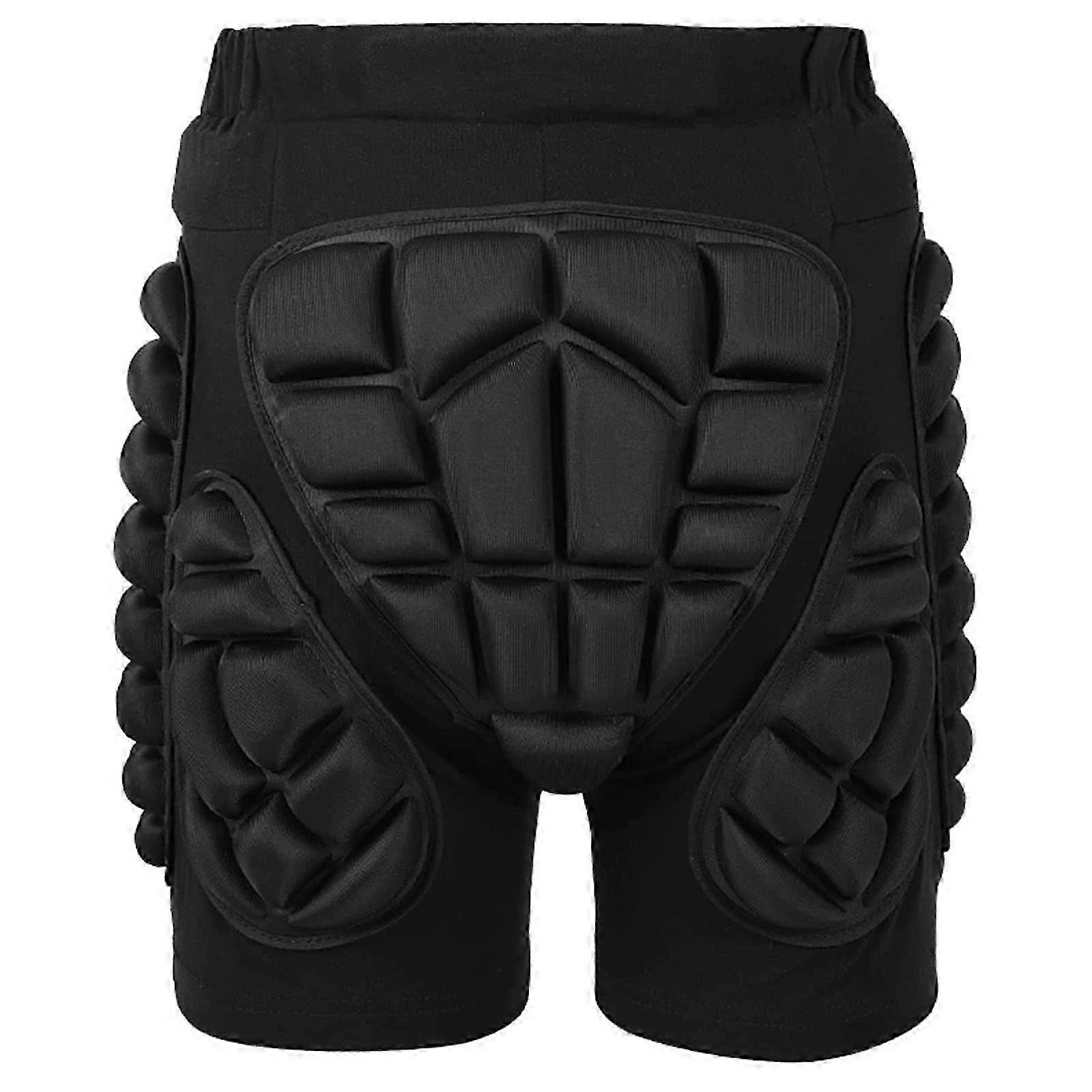 Protective Padded Compression Shorts for Snowboard, Skate, Ski, Football, Basketball - Noir, Size S, Hip Butt Tailbone Padding