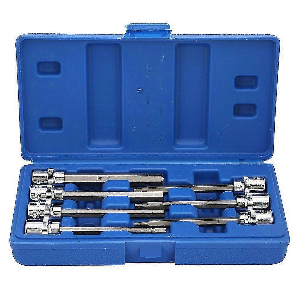 7pcs 3/8 Square Socket Bit with 1/8 3/16 7/32 1/4 9/32 5/16 3/8 Hex Extend Long Bit Socket Set