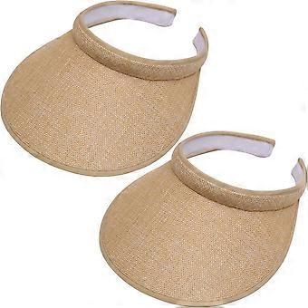 2 Pack Wide Brim Sun Visor Chapéus Mulheres Homens Grandes Clip-on Visores Chapéu Proteção UV