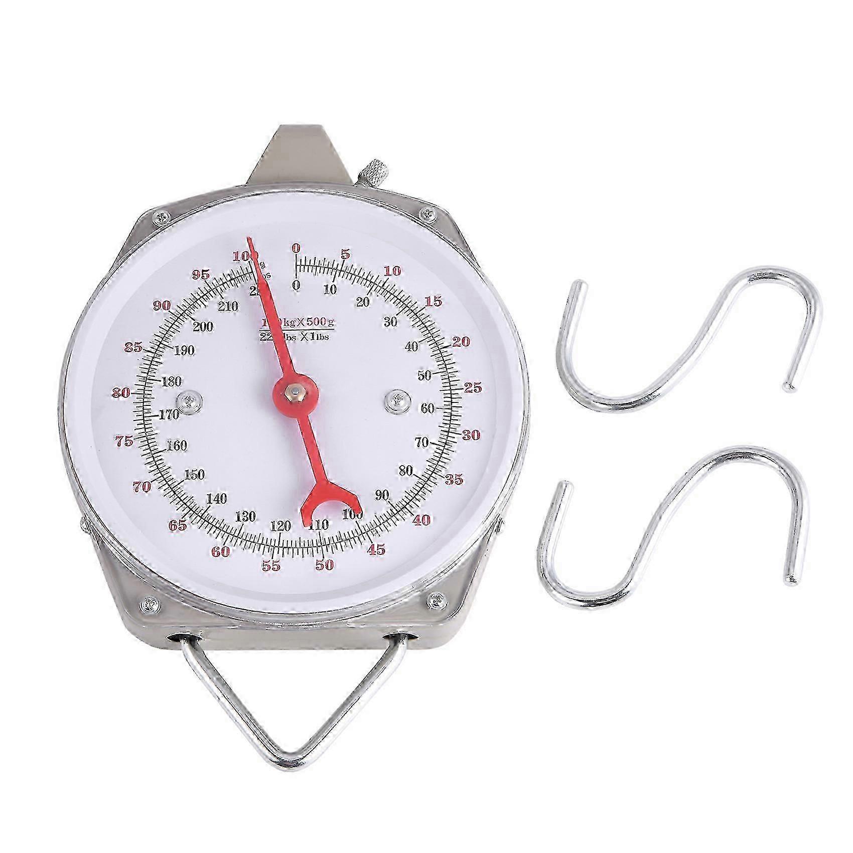 100Kg 220Lbs Hanging Scale Capacity Alloy Mechanical Hanging Scales with 2 Hook 25-26