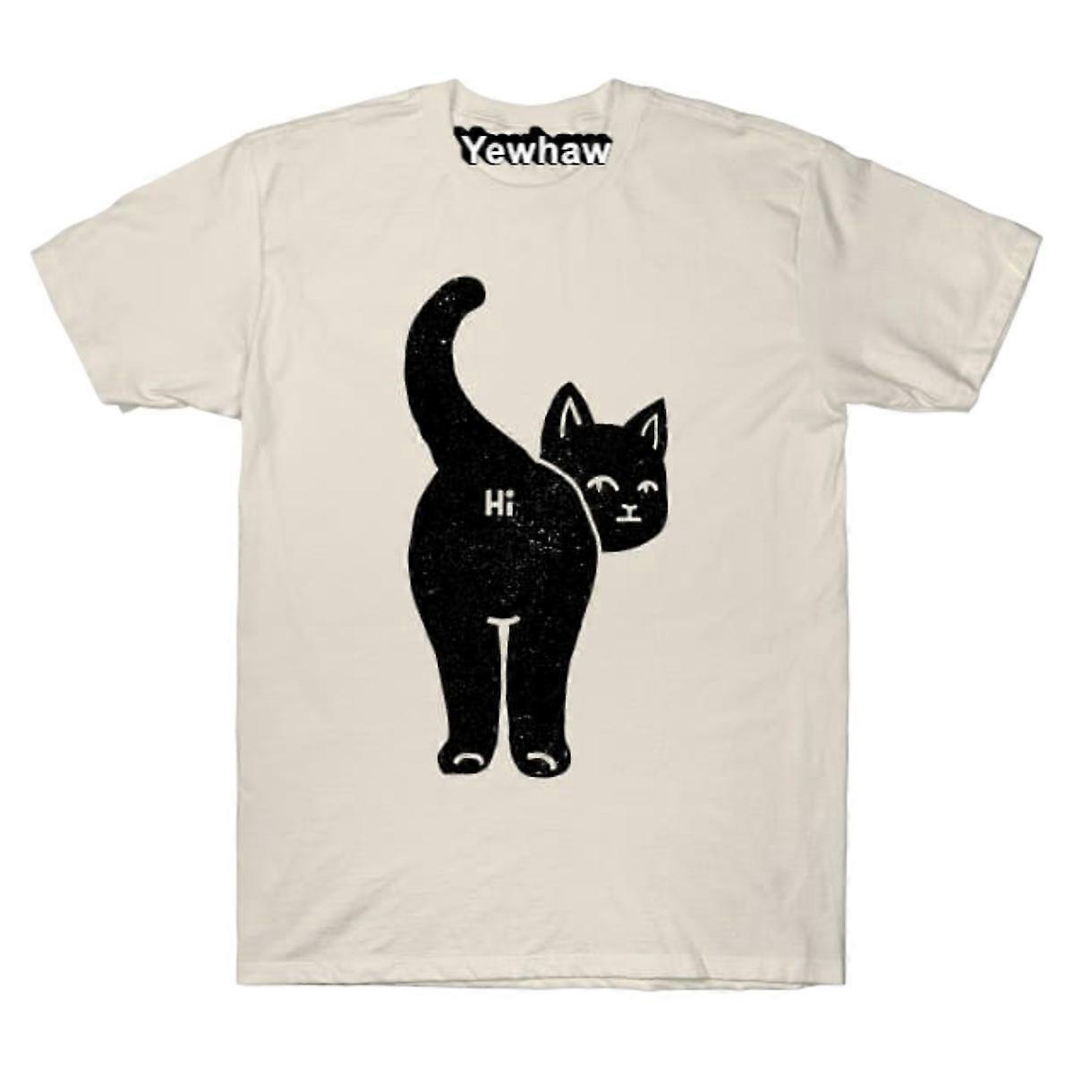 Hello Cat Butt Minimalist Black by Tobe Fonseca Tricou Cats