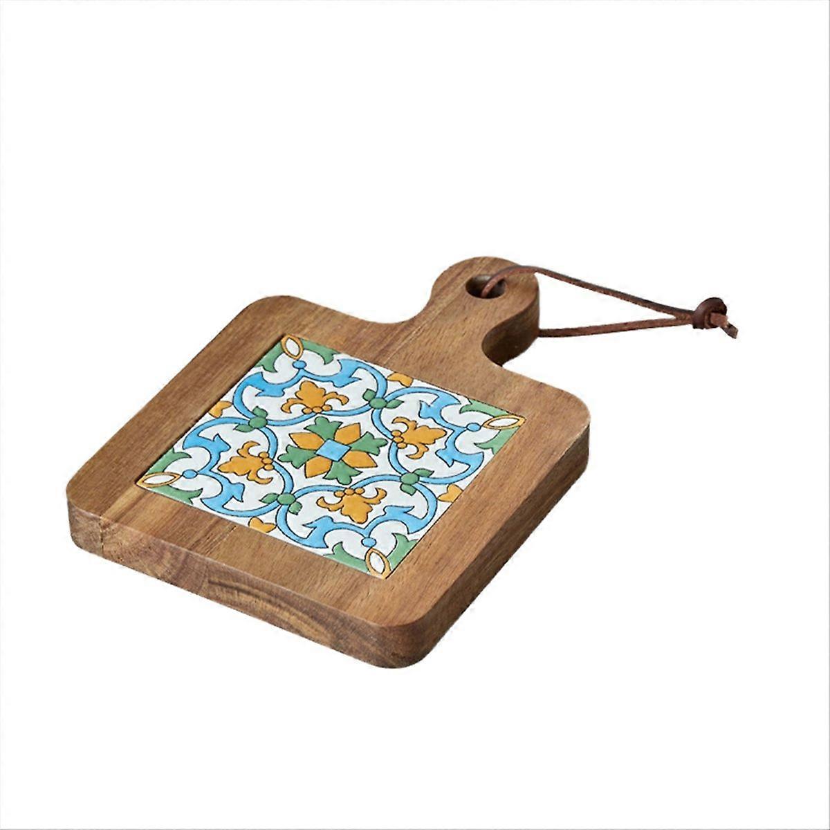 Solid wood tile insulation pot mats, home retro placemats D